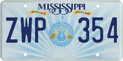 MS license plate ZWP354