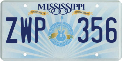 MS license plate ZWP356
