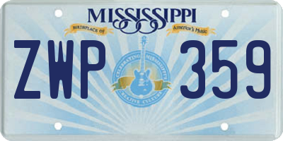 MS license plate ZWP359