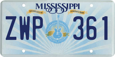 MS license plate ZWP361