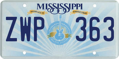 MS license plate ZWP363