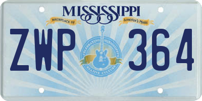 MS license plate ZWP364