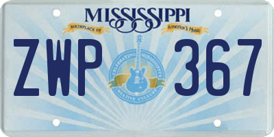 MS license plate ZWP367