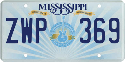 MS license plate ZWP369