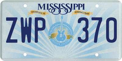 MS license plate ZWP370