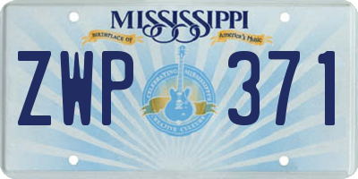 MS license plate ZWP371