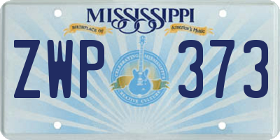 MS license plate ZWP373