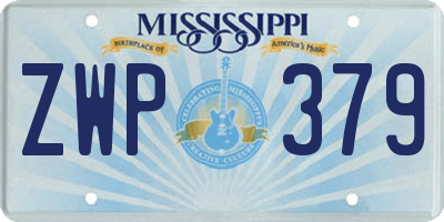 MS license plate ZWP379