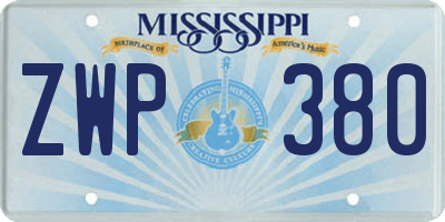 MS license plate ZWP380