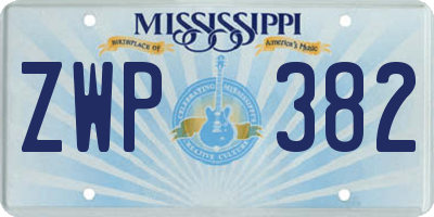MS license plate ZWP382