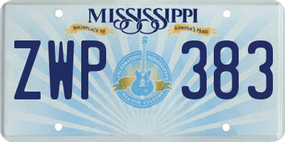 MS license plate ZWP383