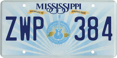 MS license plate ZWP384
