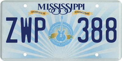 MS license plate ZWP388