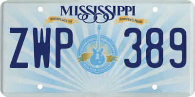 MS license plate ZWP389