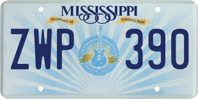 MS license plate ZWP390