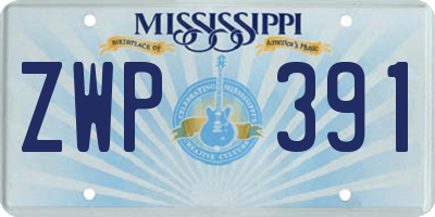 MS license plate ZWP391