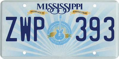 MS license plate ZWP393