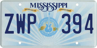 MS license plate ZWP394
