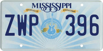 MS license plate ZWP396