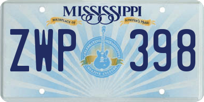 MS license plate ZWP398