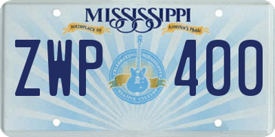 MS license plate ZWP400
