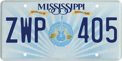 MS license plate ZWP405