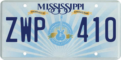 MS license plate ZWP410