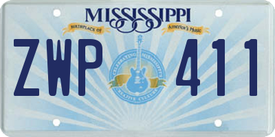 MS license plate ZWP411