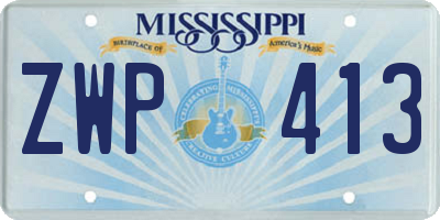 MS license plate ZWP413