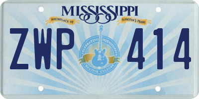 MS license plate ZWP414