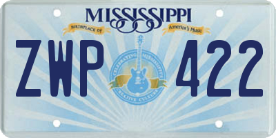 MS license plate ZWP422