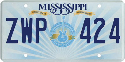MS license plate ZWP424