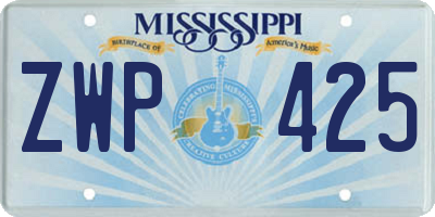 MS license plate ZWP425