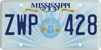 MS license plate ZWP428