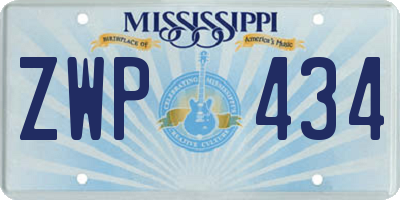 MS license plate ZWP434