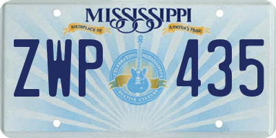 MS license plate ZWP435