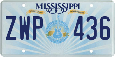 MS license plate ZWP436