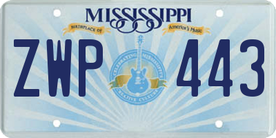 MS license plate ZWP443
