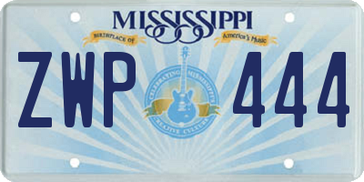 MS license plate ZWP444