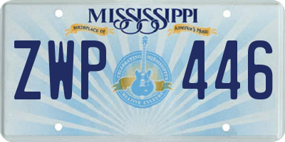 MS license plate ZWP446