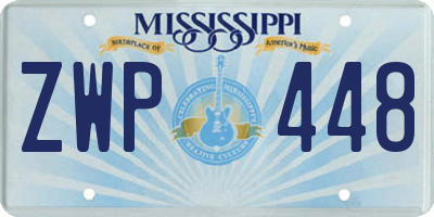 MS license plate ZWP448
