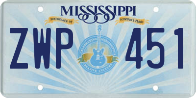 MS license plate ZWP451