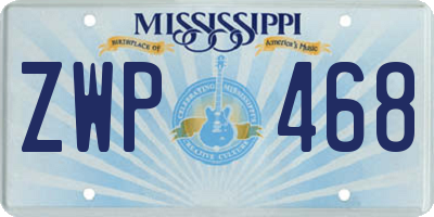 MS license plate ZWP468