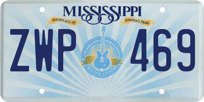 MS license plate ZWP469