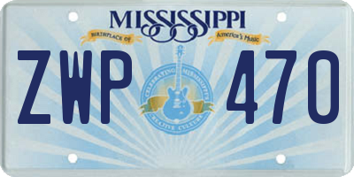 MS license plate ZWP470