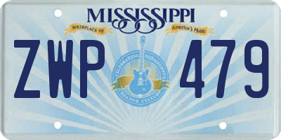 MS license plate ZWP479