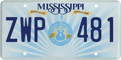 MS license plate ZWP481
