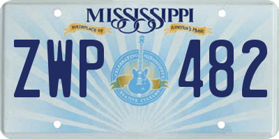 MS license plate ZWP482