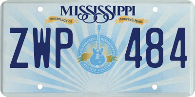 MS license plate ZWP484