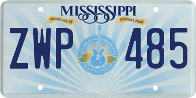 MS license plate ZWP485